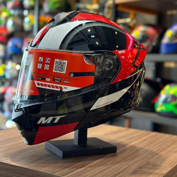 Casco Abatible MT rojo gris