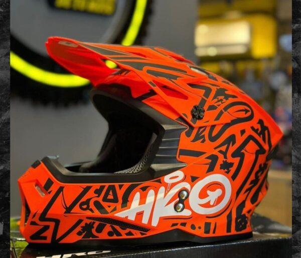 Casco Cross HRO naranja diseños