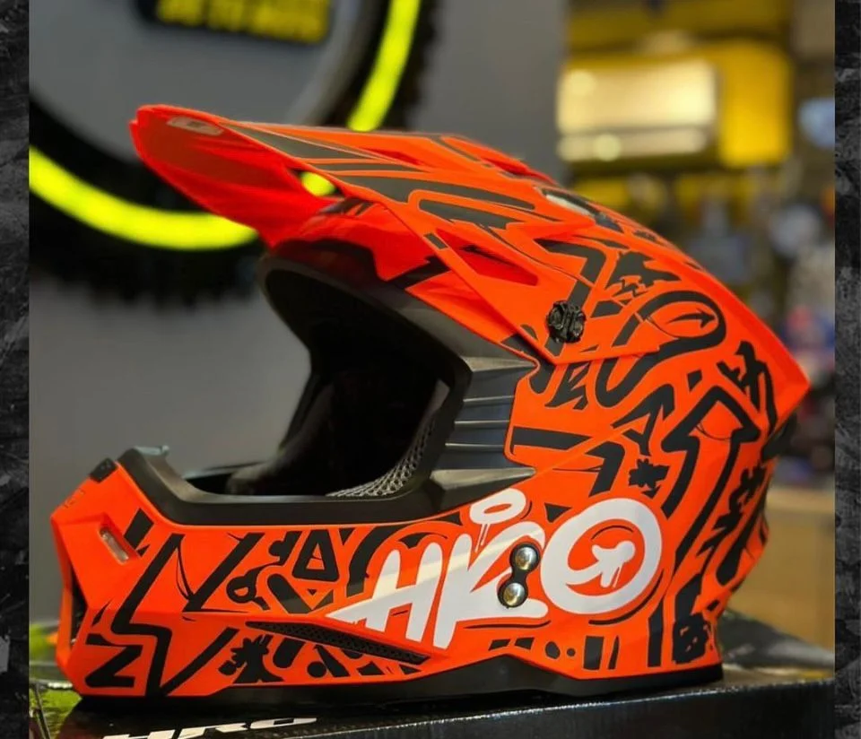 Casco Cross HRO naranja diseños