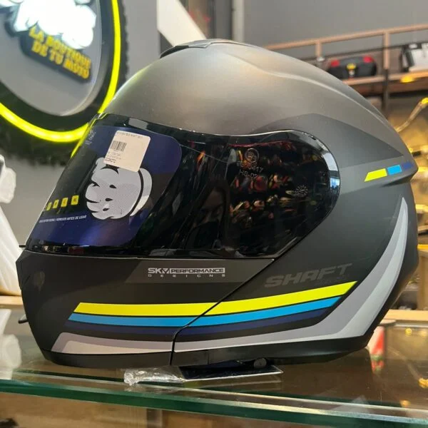 Casco abatible Shaft negro Neón mate