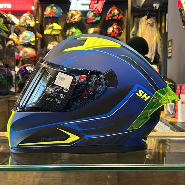 Casco integral Shaft azul neón