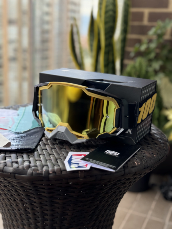Gafas Cross 100 Gris y Dorado