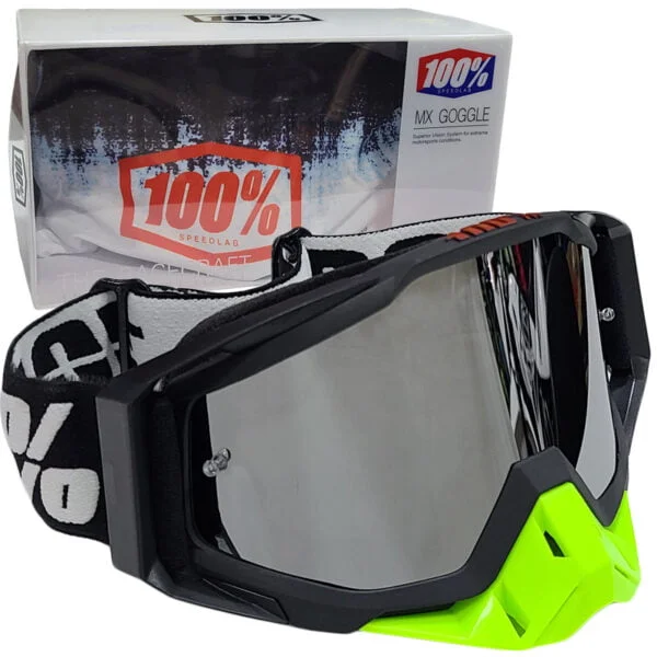 Gafas Cross 100 Negros con verde