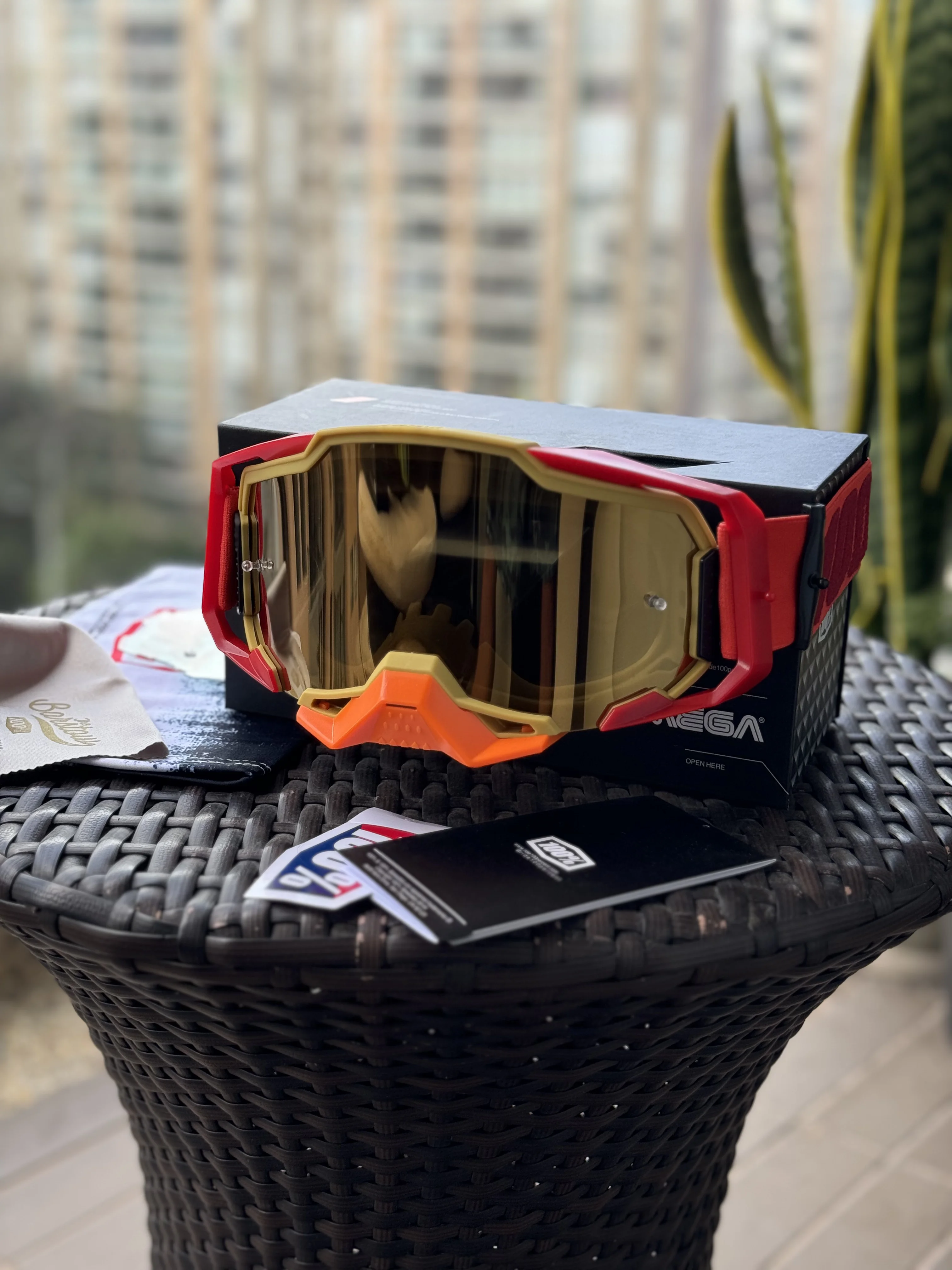 Gafas Cross 100 Rojo y Naranja