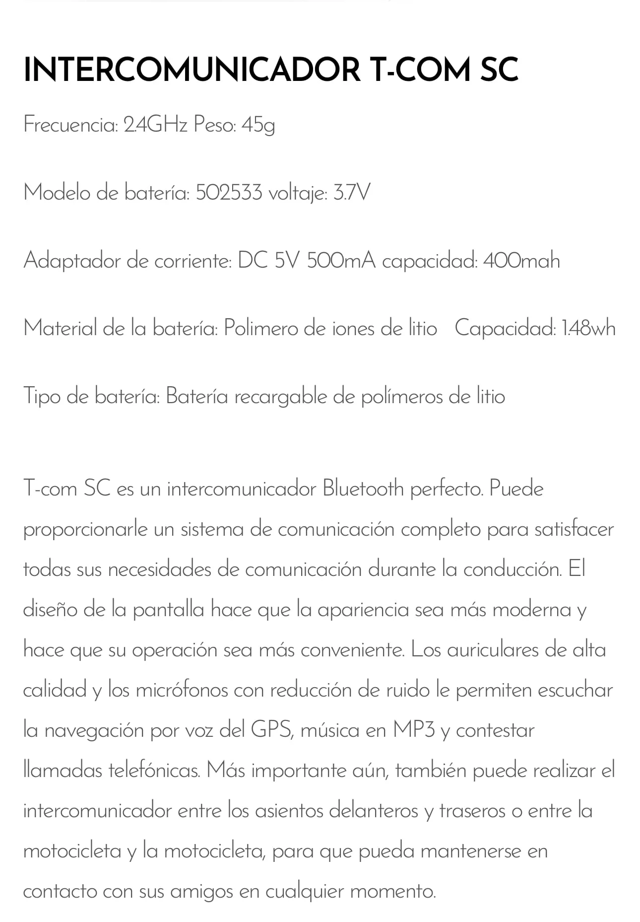 Intercomunicador Freedconn SC - Image 2
